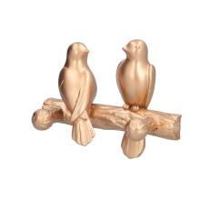 Goldener Vogel Ast Wandhaken, Resin-Dekoration für Küche & Zuhause 16x13x6,5cm