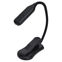 Wiederaufladbare USB-LED-Buchlampe, 3 Stufen, Augenschutz, Schwarz