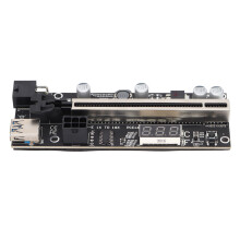 Carte riser PCIe avec affichage de température et câble 1x-16x