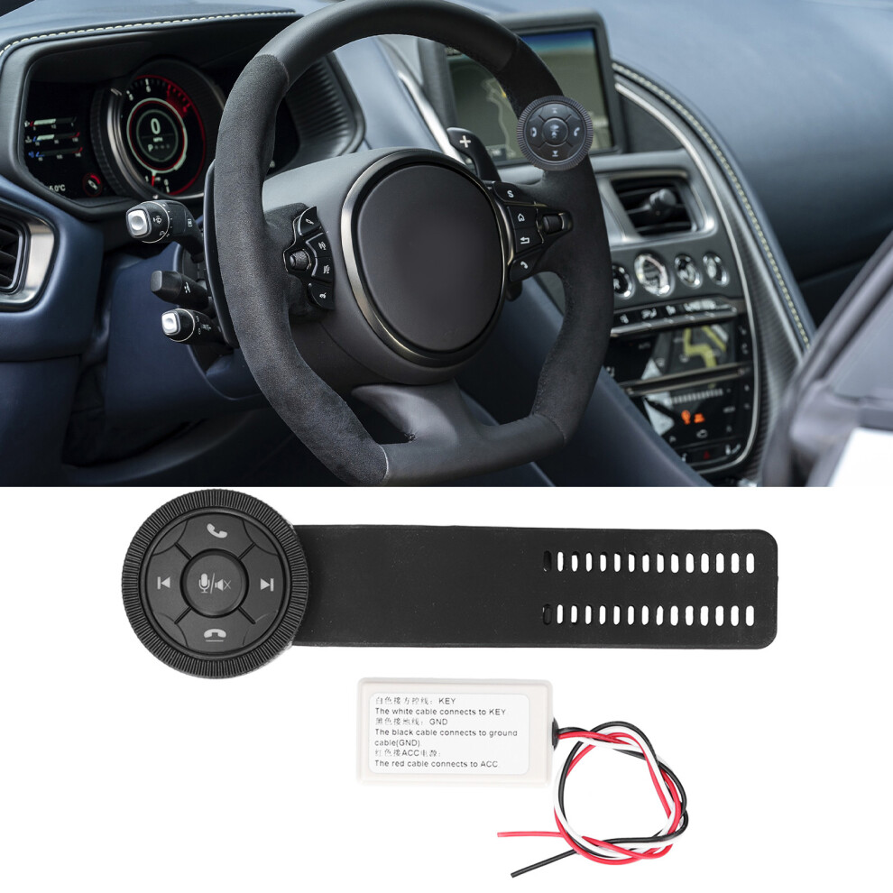 Black Wireless Steering Wheel Control 7 Keys For Universal Cars