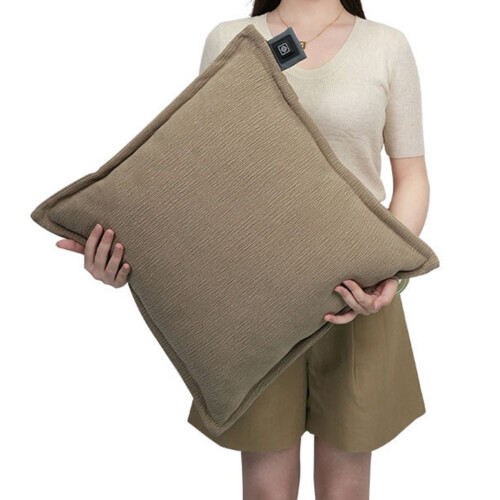 Practical Heating Pillow 42cm Soft Velvet-Almond color