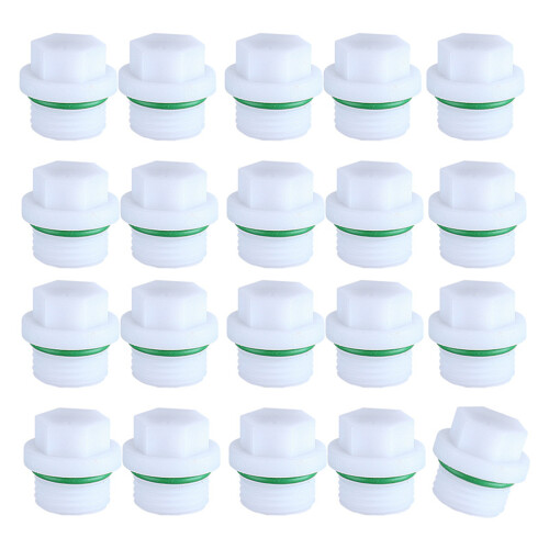Pack of 20  Plastic Threaded Pipe Plugs 4-Hexagon 4 minute wir