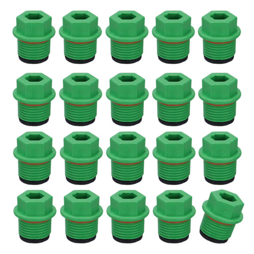 20 Pieces Plastic Threaded Stoppers-4 points PPR plug gr