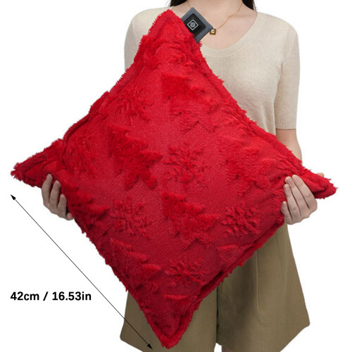 Plush Electric Warmer Cushion USB 3 Heat Level-Red 2