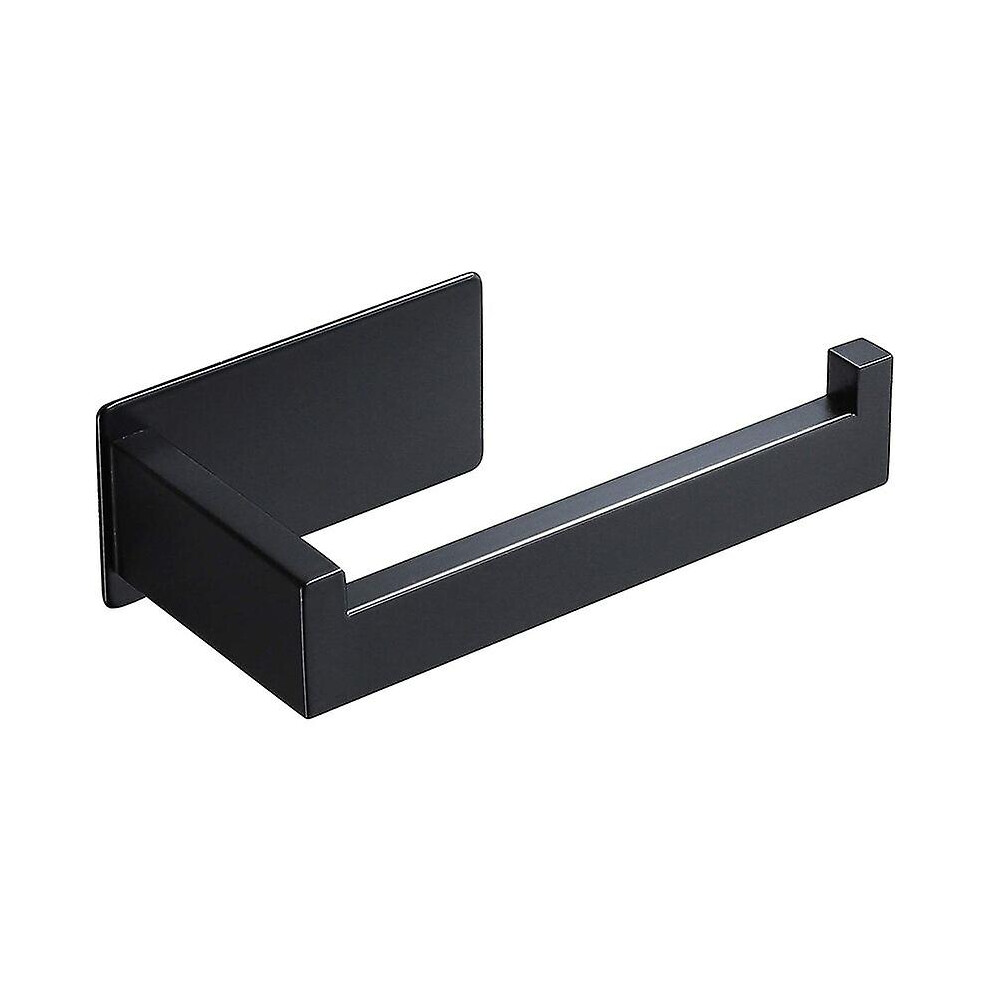 Kikidex (As Show, One Size) Black Toilet Paper Holder, Toilet Roll Holder For Bathroom And Kitchen, Sus304 Stainless Steel, Self-Adhesive