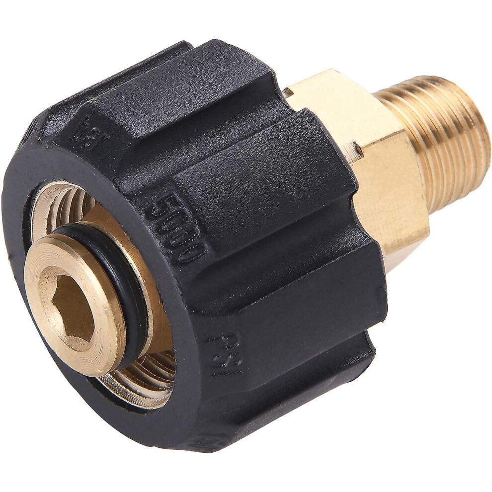 Kikidex (As Show, One Size) Pressure Washer Adapter, Metric M22 Female To 1/4 Inch Male Npt Fitting, 5000 Psi