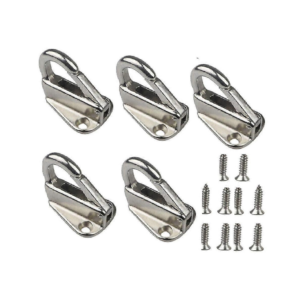 Kikidex (As Show, One Size) Hook Snap Stainless Steel 316 Spring Locked Fending Hook Attach Rope Boat Sail Tug Ship Boat ,5Pcs