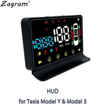 (As show, One size) Tesla Model Y & Model 3 HUD Special Head Up Display Windshield Projector Speed Battery Power Percent Door Display Warning Indica