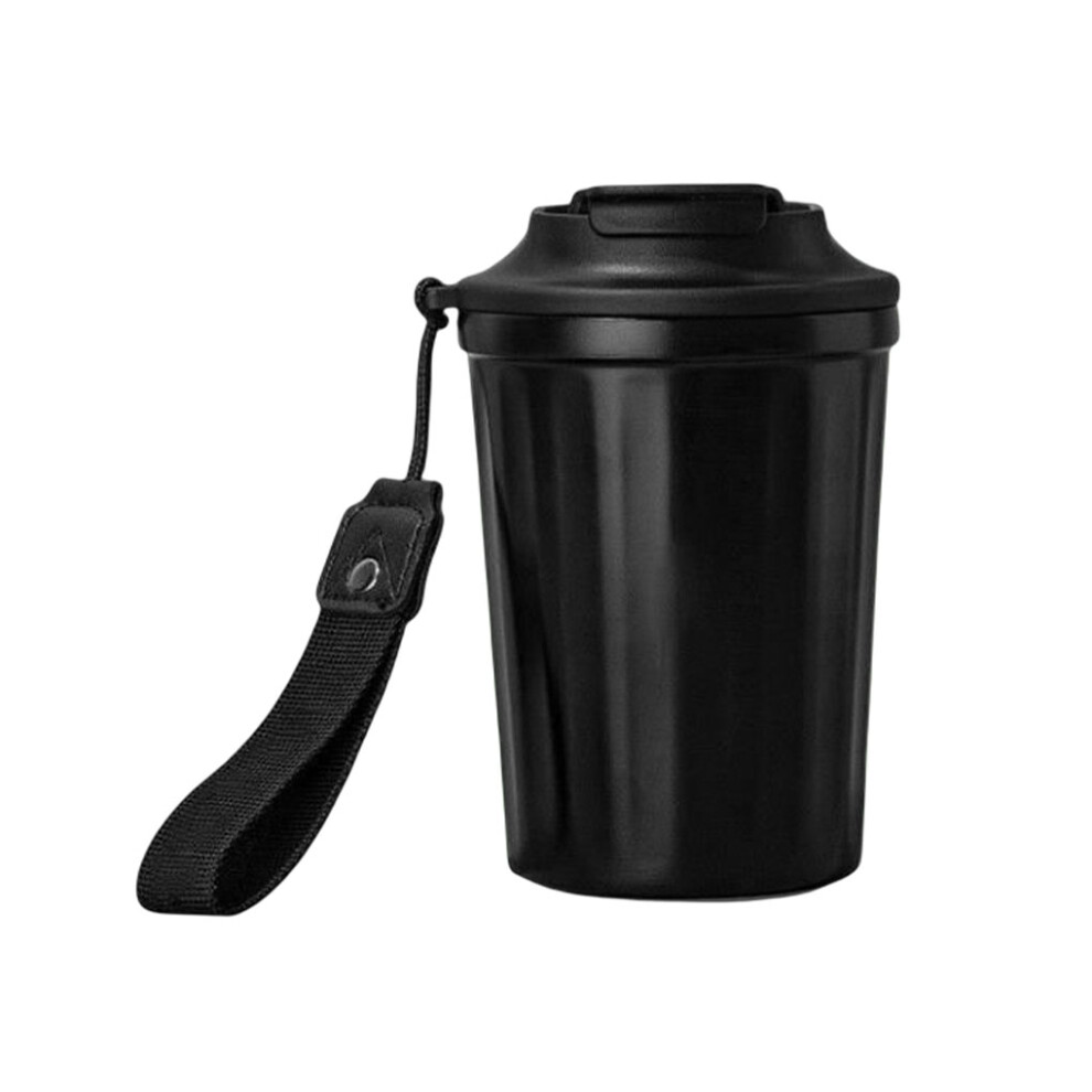 (Black) Coffee Vacuum Portable Anti-corrosive Water Bottle Cup with Lanyard-image-OPC-PMRCNWY-NEW