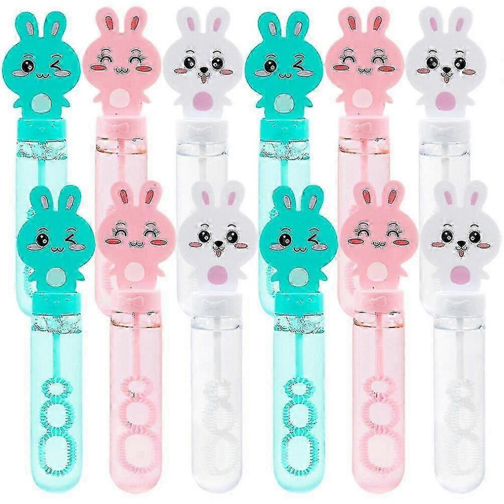 Kikidex (As Show, One Size) 12Pcs Bunny Bubble Wand Bubble Blowing Plaything Bubble Blowing Stick Bubble Wand
