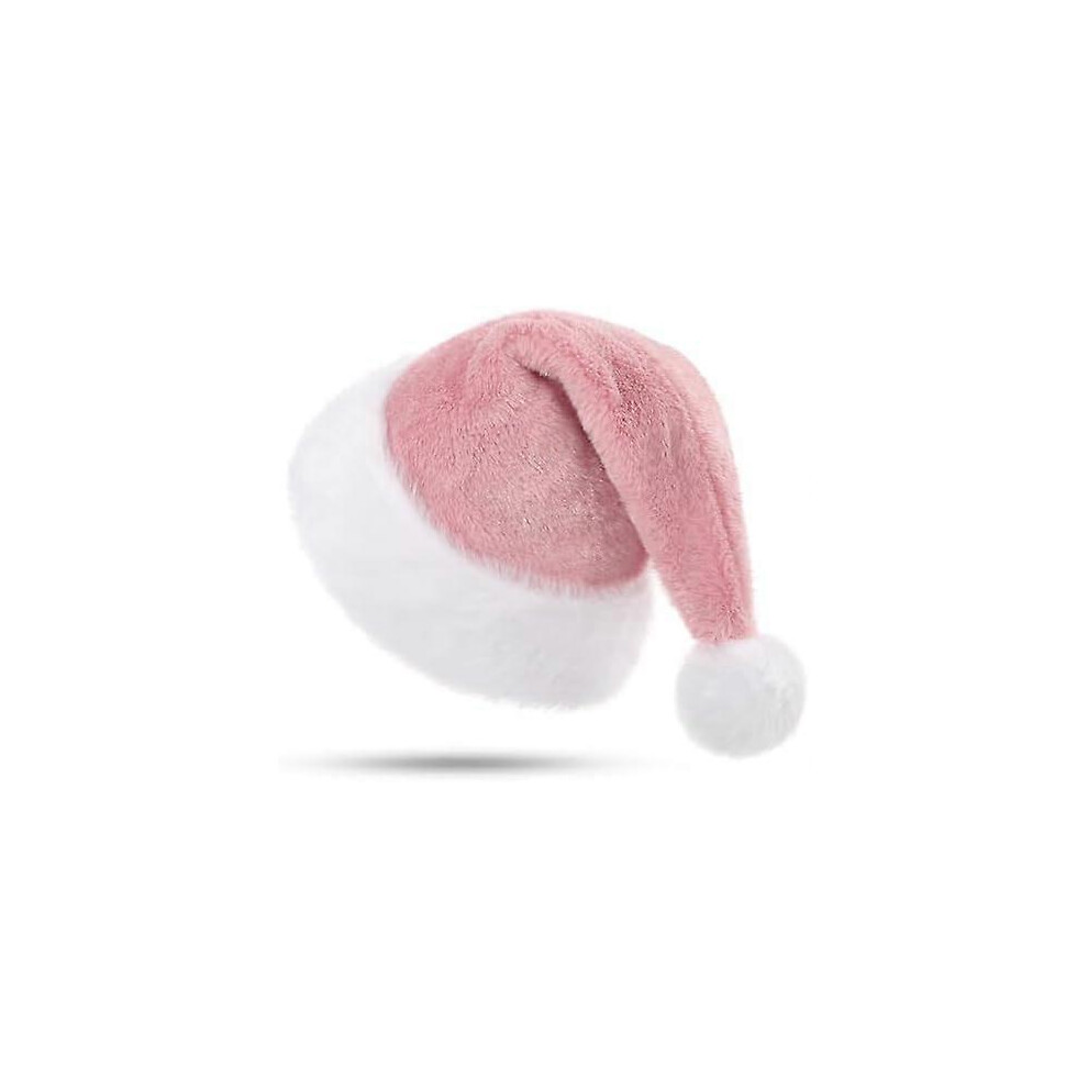 Kikidex (As Show, One Size) Christmas Hat Glitter Santa Hat Adult Santa Claus Hat Plush Brim Santa Claus Hat For Men And Women Red