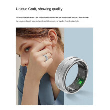 (As show, One size) Smart Ring 21.5mm Monitor Sleep Blood Oxygen Heart Rate Health Bluetooth Multifunction Smart Ring,A