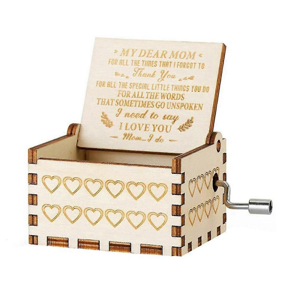 Kikidex (As Show, One Size) Wood Music Boxes,Laser Engraved Vintage Wooden Sunshine Musical Box Gifts For Birthday/Christmas/Va