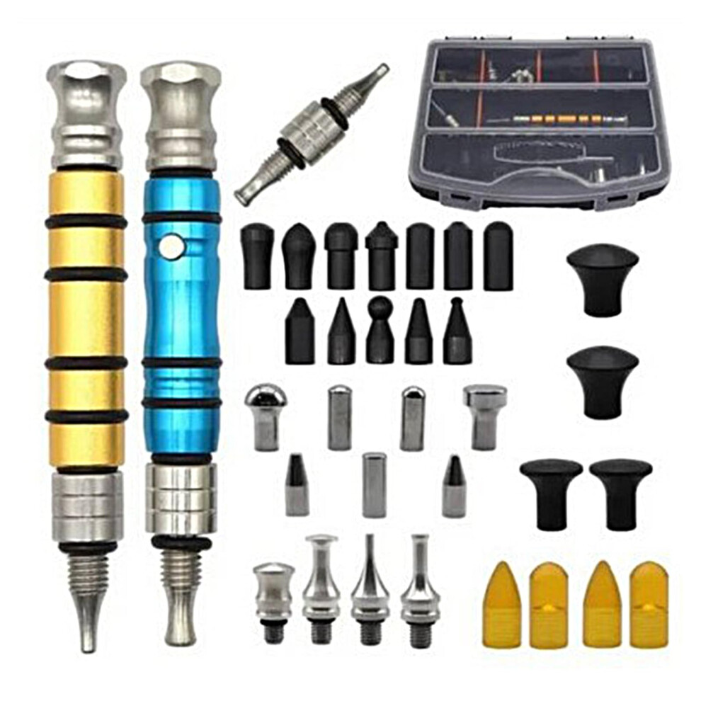 Knocking Pen 34-Piece Kit With Interchangeable Tips For Sheet Metal Dent Repair, Automotive Tool, Dent Leveling Tool 9354506695293