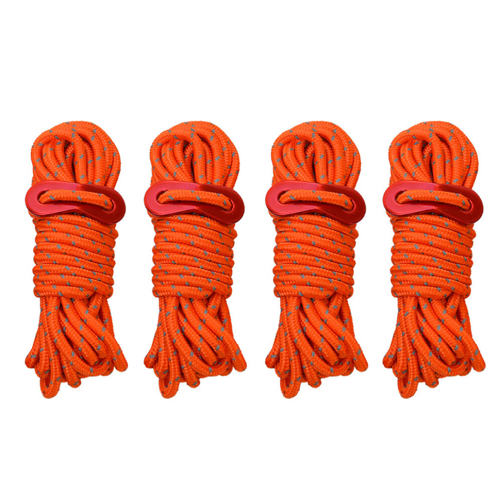 (Orange) 4X Tent Lanyard Reflective Rope Wind Cord High-strength Multicolored-image-OPC-PMRCYSW-NEW