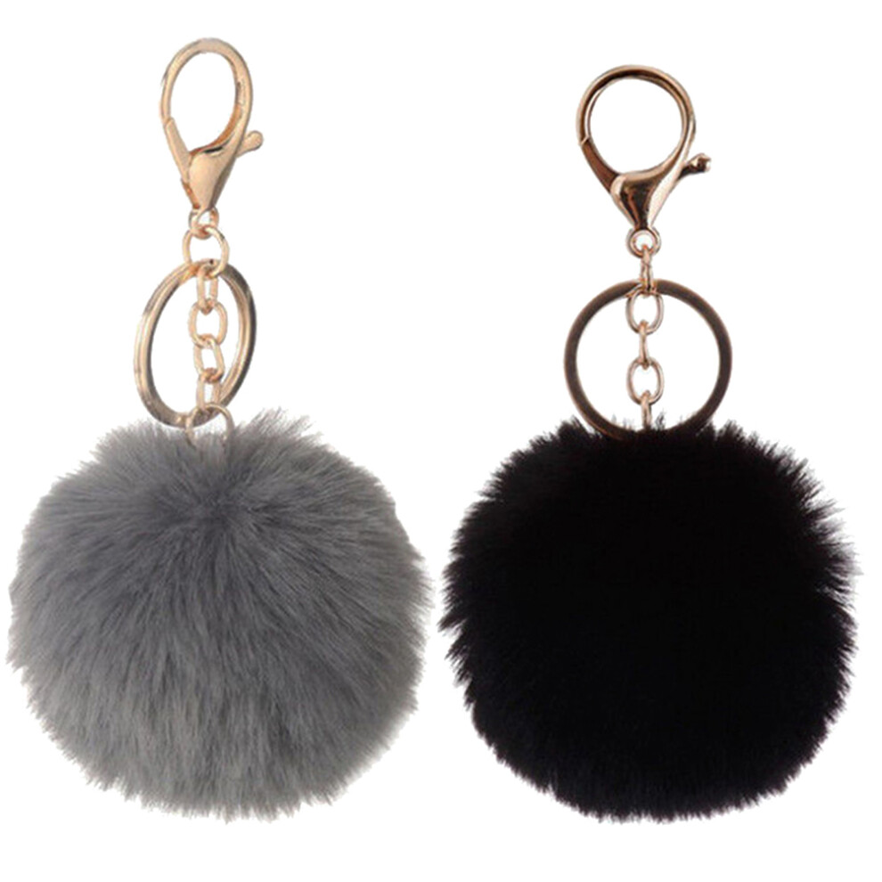 2 Pezzi Portachiavi Con Pom Pom Per E Zaino, Ciondolo