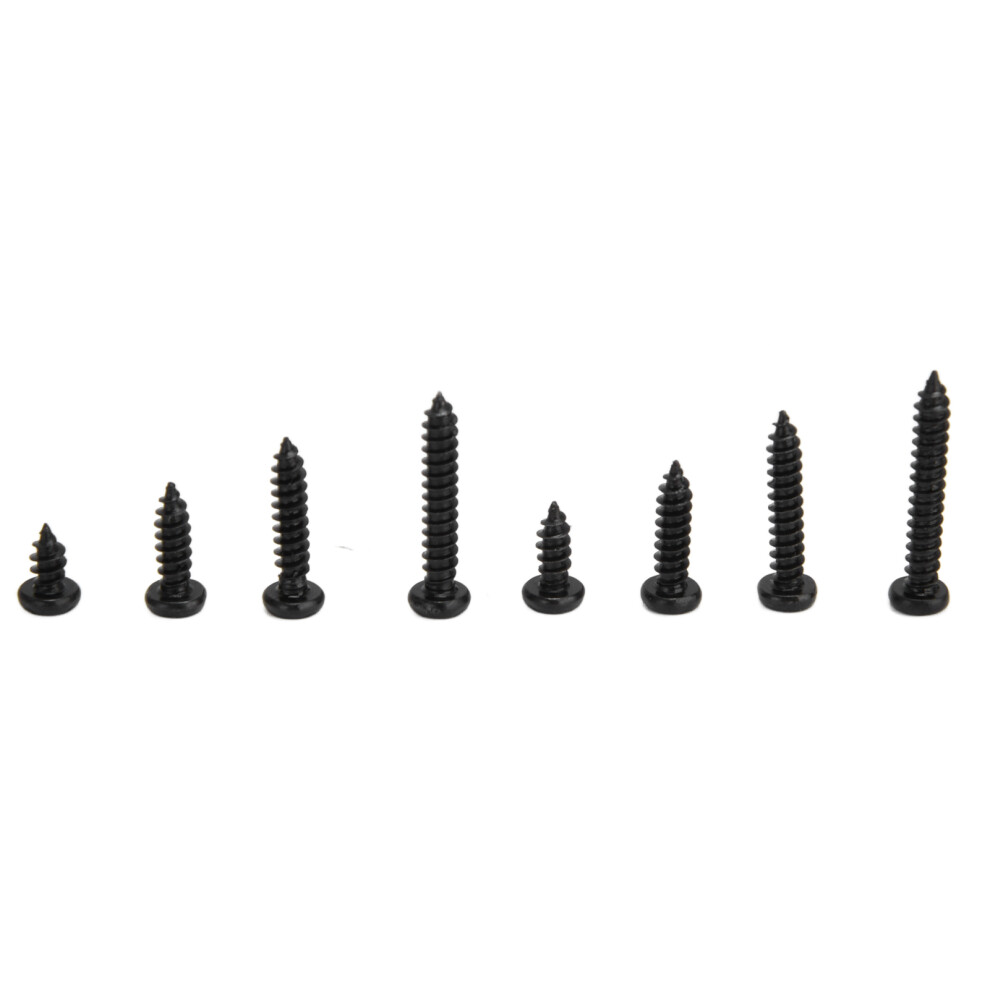 M3 Black Carbon Steel Self Tapping Screws 300Pcs Cross Pan Head Kit Assortment 9361358035467