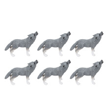 6 Stück Arctic Wolf PVC-Figuren, 10x7cm Bildungs-Tiermodelle