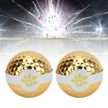 Gold Plated Golf Ribbon Balls, 2pcs, 42.67mm, Perfect for Events