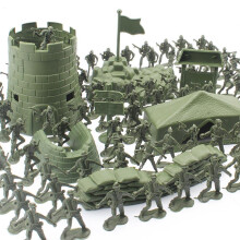 Mini Soldatenspielzeug Set mit Actionfiguren und Zubehör, 4 cm Kunststoff-Spielset