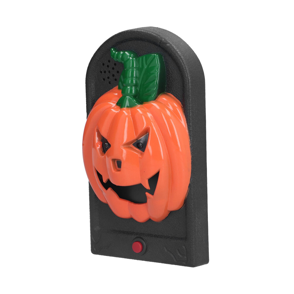 Spooky Pumpkin Doorbell Resin Lantern with Glowing Eyes for Adults