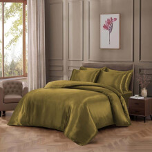 (Dull Gold, King) CHARKHAH 6-Piece Bedding Set – Duvet Cover, Fitted Sheet & Pillowcases | Soft Touch Polyester | UK Sizes