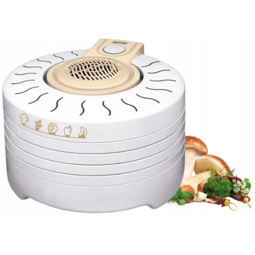 Trockner für Pilze, Obst, Gemüse, Fleisch, 250W, 4 Siebe, 28cm