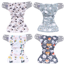 Verstellbare wiederverwendbare Baby-Windel mit Tasche, 3-15 kg, Grau Mesh