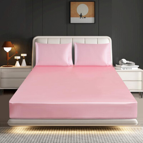 (SILVER, KING) Satin Fitted Sheet Set with 2 Pillowcases - Ultra-Soft, Deep Pockets, Machine Washable 2