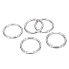 5 pezzi di anello O saldato 4x30 mm in acciaio inossidabile, argento