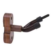 Wall Mounted Violin Hook in Black Walnut Wood with Bow Holder