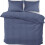 (Blue, Double) Classic Satin Stripe Duvet Cover Set with Pillowcase Soft Breathable Flat Weave Double Grey Bedding Sets, Solid Pattern, Hypoallergenic 1