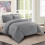 (Blue, Single) Classic Satin Stripe Duvet Cover Set with Pillowcase Soft Breathable Flat Weave Double Grey Bedding Sets, Solid Pattern, Hypoallergenic 7