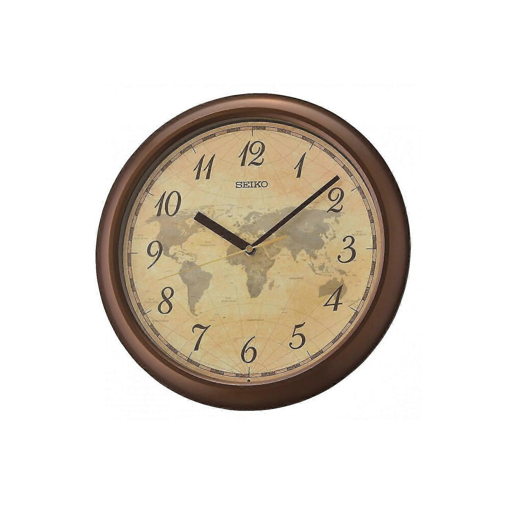 Kikidex (As Show, One Size) World Map Wall Clock Qha006z Brown