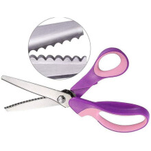 Pinking Shears Fabric Scalloped 5Mm Stainless Steel Handled 9.3-Inch Purple Zig Zag Dressmaking Scissors
