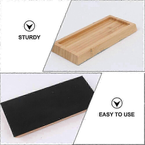 (As show, One size) Bamboo Whetstone Stand Sharpening Stone Holder Kitchen Whetstone Holder 1