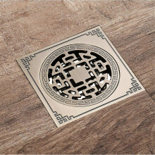 (As show, One size) Square Shower Drain, Brass Shower Drainage 10x10 Shower Drain Bathroom Anti-Odor Shower Drain Antique