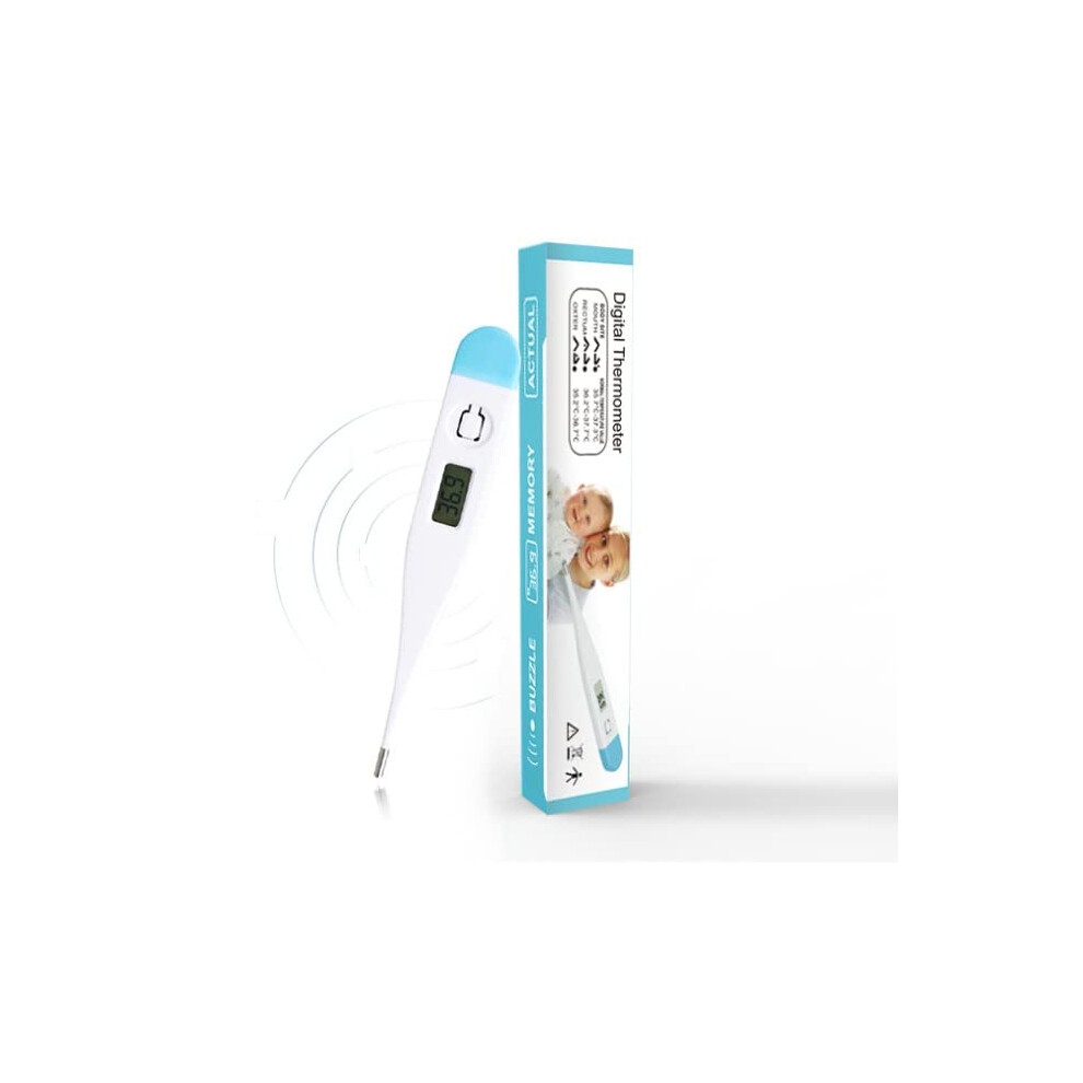 Digital Thermometer For Adults, Children And Babies - Oral, Underarm, Rectal Temperature, Fast Reading, LCD Display