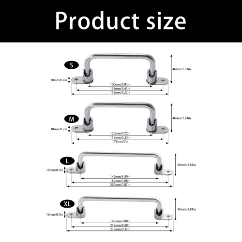 90 Degrees Folding Door Pull Stainless Steel Rustproof-L 2