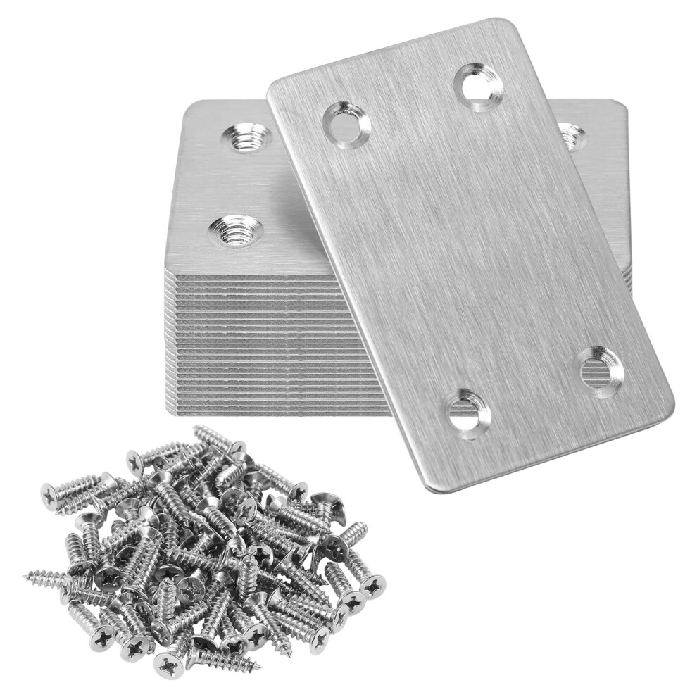 20Pcs Flat Mending Plate Stainless Steel Flat Bracket-38X60mm 7754000278978