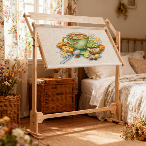 Adjustable Wood Embroidery Stand With Rotating Frame For Crosses 1