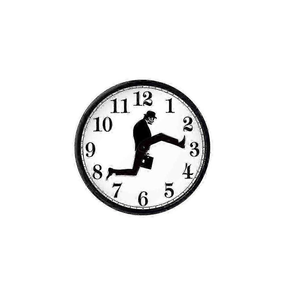 Kikidex (As Show, White) Inspired Silly Walk Wall Clock Creative Silent Mute Clock Wall Art