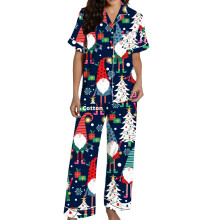 Weihnachts-Pyjamas, zweiteiliger Weihnachts-Pyjama-Marineblau S