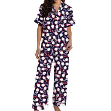 Weihnachts-Pyjamas, zweiteiliger Weihnachts-Pyjama mit-Lila S