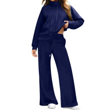 Sportlicher Herbstmode-Zweiteiler für Damen-Marineblau M