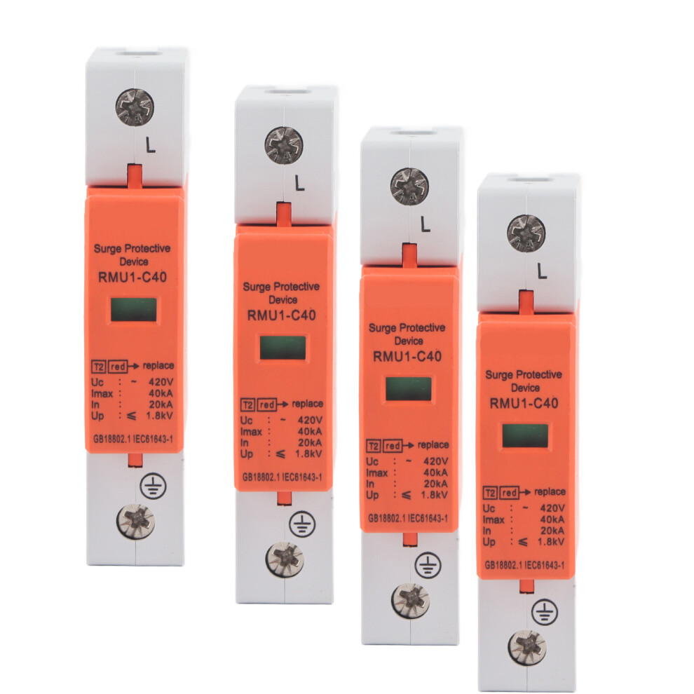 4P Surge Protective Device Ac 420V Din Rail Mount Pack Of 4 Rmu1‑C40 9471358043697