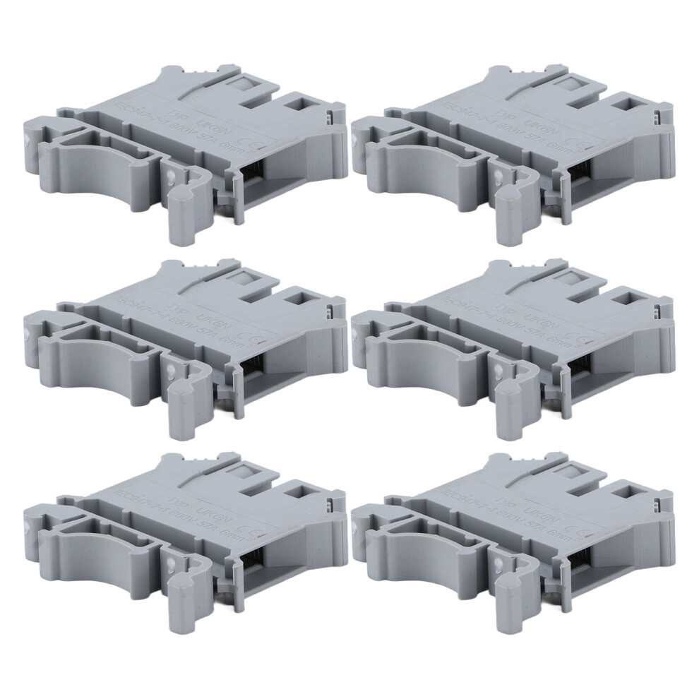Robust Copper Din Rail Terminal Blocks 50Pcs Ukâ6N Screw Connection 57A 800V 3691358043886