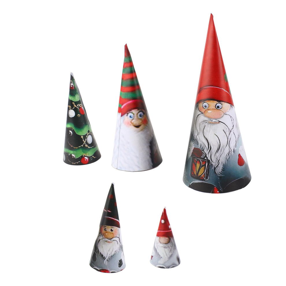 5 Pcs Xmas Matryoshka Dwarf Collection Dolls Stackable Xmas Tree Ornaments-image-OPC-PMRDNWR-NEW
