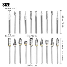 20 Stück Wolframcarbid-Doppelkutter-Fräser, 3,175 mm Schaft