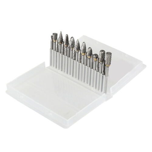 20 Stück Wolframcarbid-Doppelkutter-Fräser, 3,175 mm Schaft 2